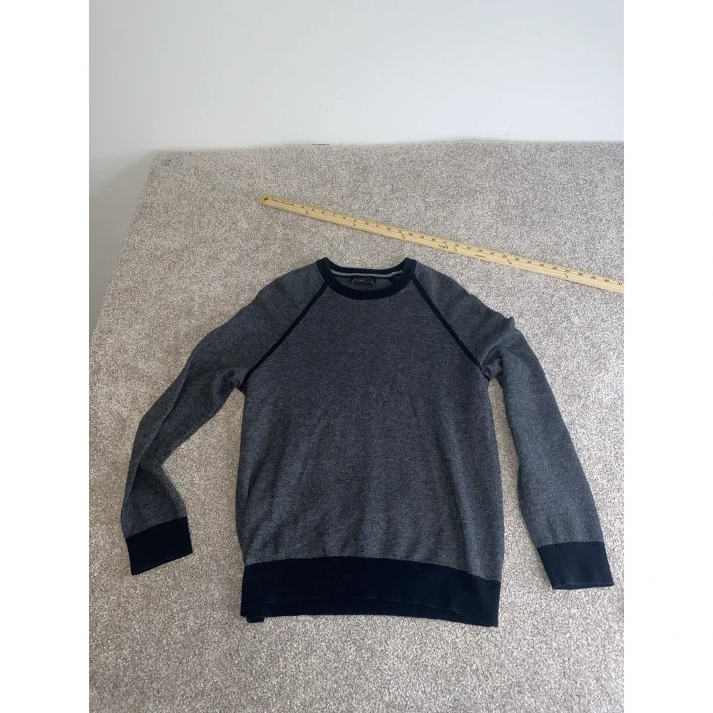 Banana Republic Cashmere/Pima Cotton‎ Crew-Neck Sweater Mens Medium Gray/Black